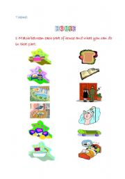 English Worksheet: Rooms and Their Usage