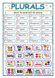 English Worksheet: PLURALS