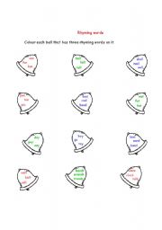 English Worksheet: rhyming words