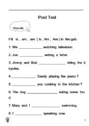 English worksheet: Post test 