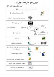 English Worksheet: Classroom language