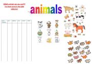 English worksheet: Animals