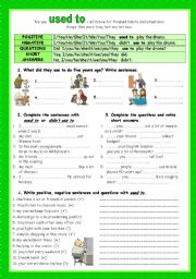 English Worksheet: Used to