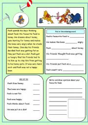 English Worksheet: Poohs Diet