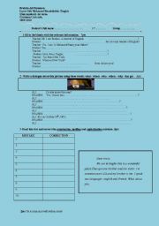 English Worksheet: common core test
