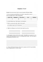 English worksheet: Imaginary Travel