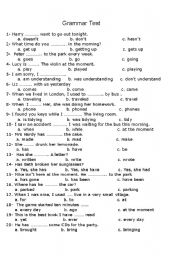 English Worksheet: Grammar Test