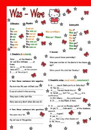 English Worksheet: was/were