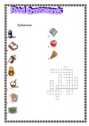 English worksheet: Food Crosswords 