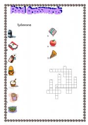 English Worksheet: Food Crosswords 