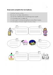 English worksheet: Clean and Healthy