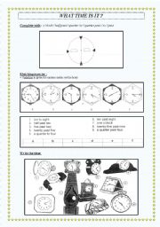 English Worksheet: What time is it?