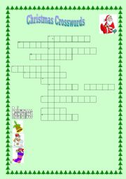 English worksheet: Christmas Crosswords