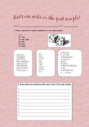 English worksheet: Past simple activity 