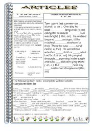 English Worksheet: Articles