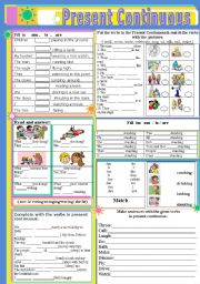 English Worksheet: PRESENT CONTINUOUS(VERBS)