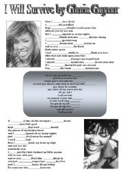 English Worksheet: I Will Survive by Gloria Gaynor