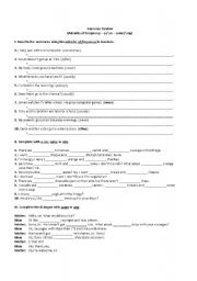 English Worksheet: Adverbs of frequency & a/an/some/any Review