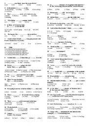 English Worksheet: a review TEST