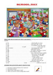 English Worksheet: present continuous-in the classroom