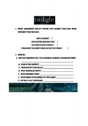 English worksheet: Twilight