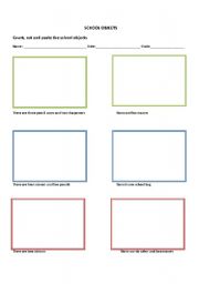 English worksheet: school objects