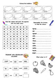 English Worksheet: COLOURS