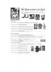 English Worksheet: Mr Bean Rides Again Worksheet