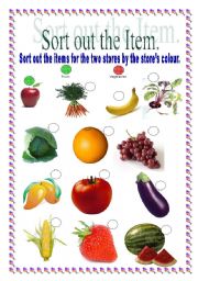 English Worksheet: Fruits & Vegetables
