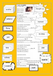 English Worksheet: SONG:  JAMES BLUNT - YOURE BEAUTIFUL