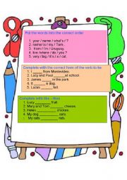 English Worksheet: To be