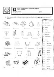 English Worksheet: clothes vocabulary