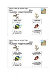 English worksheet: animals