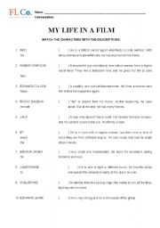 English Worksheet: Films and characters