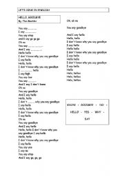 English Worksheet: HELLO, GOODBYE by THE BEATLES
