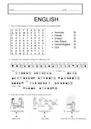 English Worksheet: English