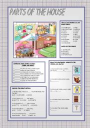 English Worksheet: PARTS OF THE HOUSE