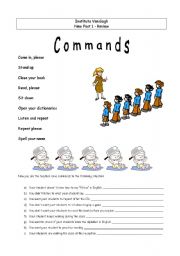 English Worksheet: Commands