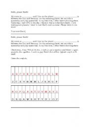 English Worksheet: coded aliens letter