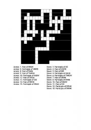 English Worksheet: Simple Past / Past Participle Crossword