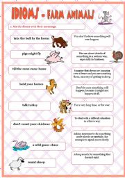 English Worksheet: idioms 9 - farm animals