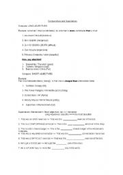 English worksheet: Comparative Adjectives and Simple Past 