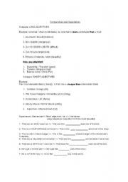 English Worksheet: Comparative Adjectives and Simple Past 
