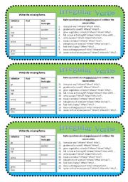 English Worksheet: Irregular Verbs in Context