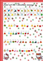 English Worksheet: find out the message- christmas