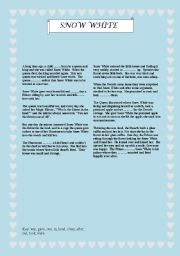 English Worksheet: The story of Snow White