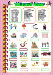 English Worksheet: Collective Nouns!