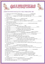 English Worksheet: Quantifiers