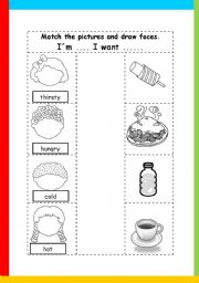 English Worksheet: adjectives and food items