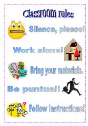 English Worksheet: Classoom rules 1